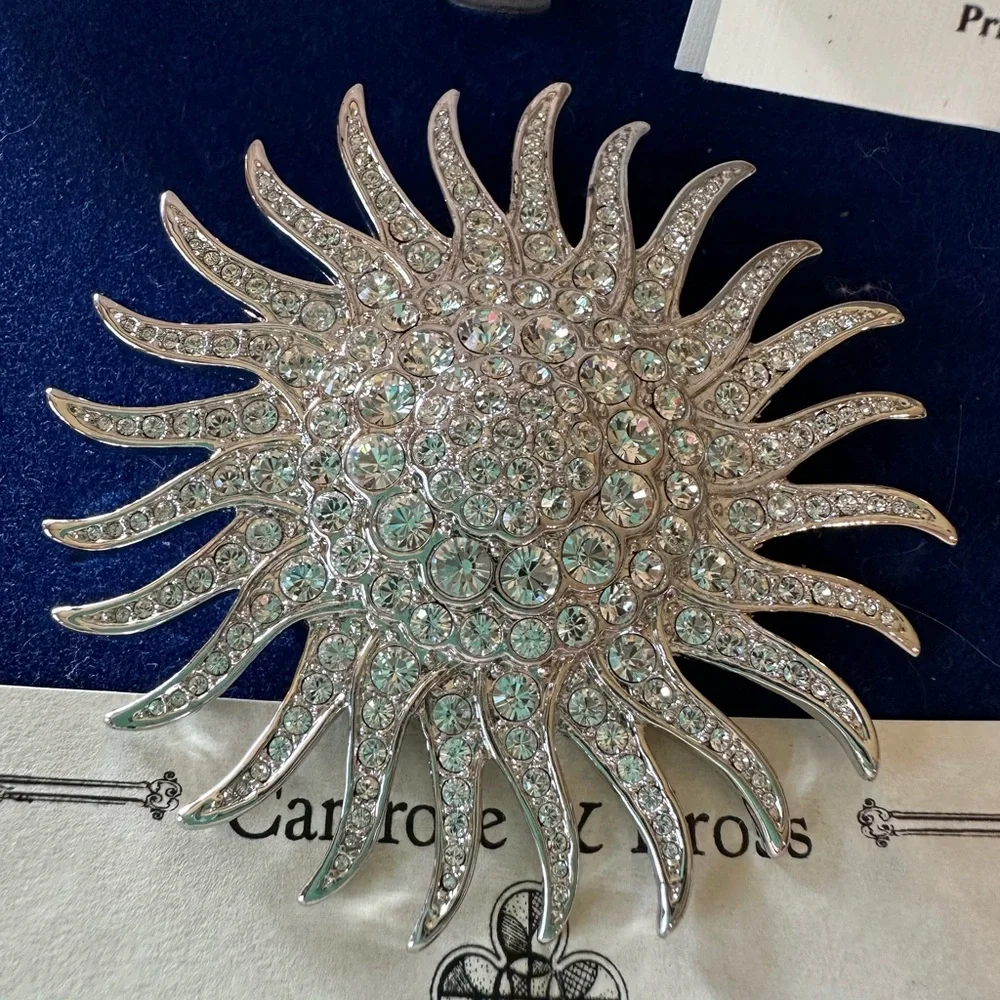 Camrose & Kross Silver Sunburst Crystal Brooch - Picture 2 of 4